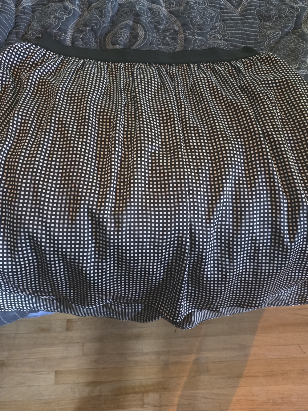 Worthington Black and White Micro-Check Skater Skirt